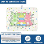Easter Bunny Dish Drying Mat for Kitchen Counter Cute Rabbit Colorful Polka - Image 5