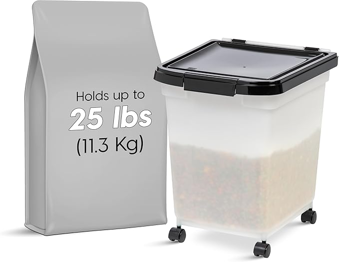 IRIS USA 25 Lbs / 32.5 Qt WeatherPro Airtight Pet Food Storage Container - Image 2