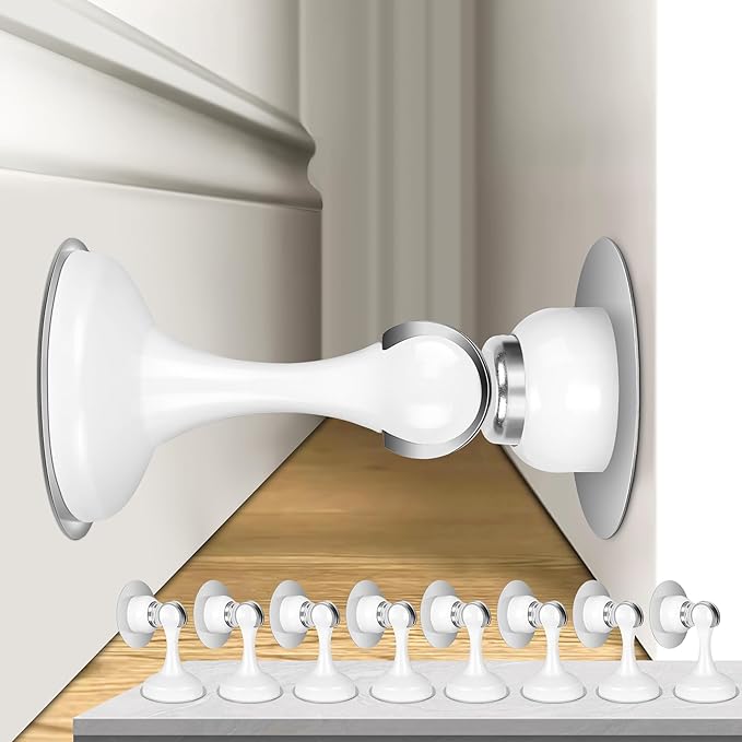 8 Pack Magnetic Door Stoppers, Stainless Steel Door Stops by Profasion