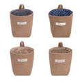 4 Pack Wall Hanging Storage Bags Hanging Storage Bags Cotton Linen Storage by sansheng