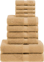 Superior Egyptian Cotton Solid Towel Set, Washcloths 13” x 13”, Hand Towels 20” - Image 2