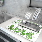 St Patrick's Day Gnomes Love Dish Drying Mat - Image 5