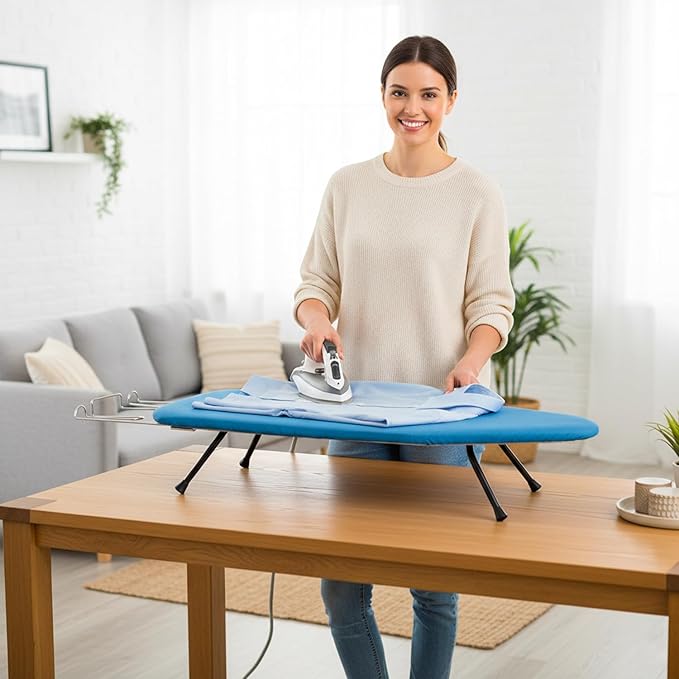 Metal Mesh Panel Tabletop Ironing Board | Foldable Iron Board | Heavy Duty - Image 5