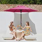 JEAREY 7.5FT Patio Umbrella Market Table Umbrella with 6 Sturdy Ribs, Push Button Tilt/Crank Outdoor Umbrella for Garden, Deck, Backyard, Pool and Beach,Rose Pink - Image 2