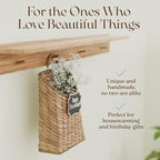 Boho Woven Wall Hanging Basket – Water Hyacinth Flat Back Basket - Image 7