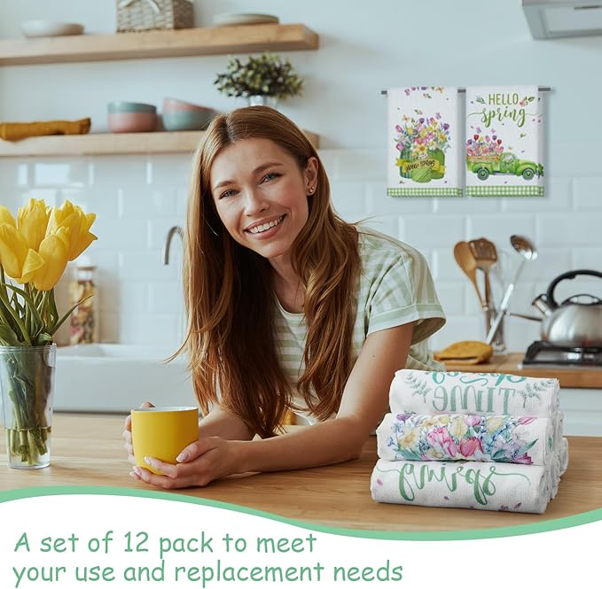 12 Pcs Seasonal Kitchen Towels Set - Image 4