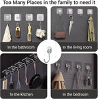 Large Adhesive Hooks, Waterproof & Rustproof Wall Hook - Image 2