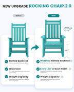 SEWALL HDPE Rocking Chair, Oversized Outdoor Rocking Chair for Adults, Patio Rocker for Porch, Aruba - Image 5