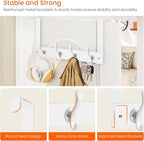 Homode Over The Door Hooks Heavy Duty, Wood Over Door Hanger Hook, Over Door - Image 3
