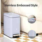 Slim Bathroom Trash Can with Lid Soft Close, 1.6 Gallon Stainless Steel Garbage - Image 3