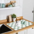 Coffee Mat Checkered Dish Drying Pad - Image 3