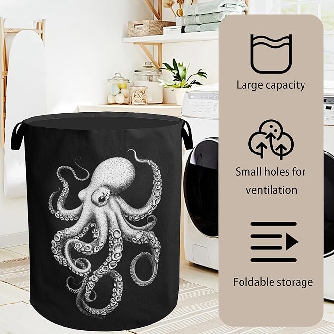 Black Octopus Laundry Basket - Image 7