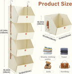 4 Tier Hanging Closet Organizer, Disassemblable Clothes Hanging Shelves - Image 2