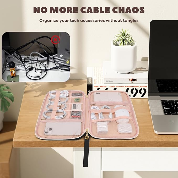 Electronics Organizer Travel Case, Charger Bag Cord Organizer Travel, Compact - Image 5