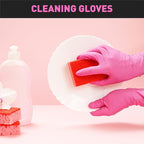 OKIAAS Black/Pink Vinyl Disposable Gloves Latex Free, Food Grade, 5 mil - Image 5