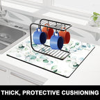 Rnivvi Dish Drying Mat for Kitchen Counter, 16 x 18" Cute Boho Theme Absorbent - Image 2