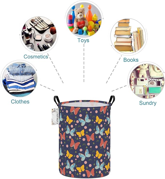 FANKANG Storage Basket, Nursery Hamper Canvas Laundry Basket Foldable - Image 7