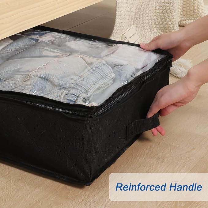 Fixwal 4 Pack Black Underbed Storage Bags - Image 5