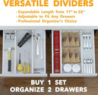 SpaceAid 4 Pack Bamboo Drawer Dividers - Image 5