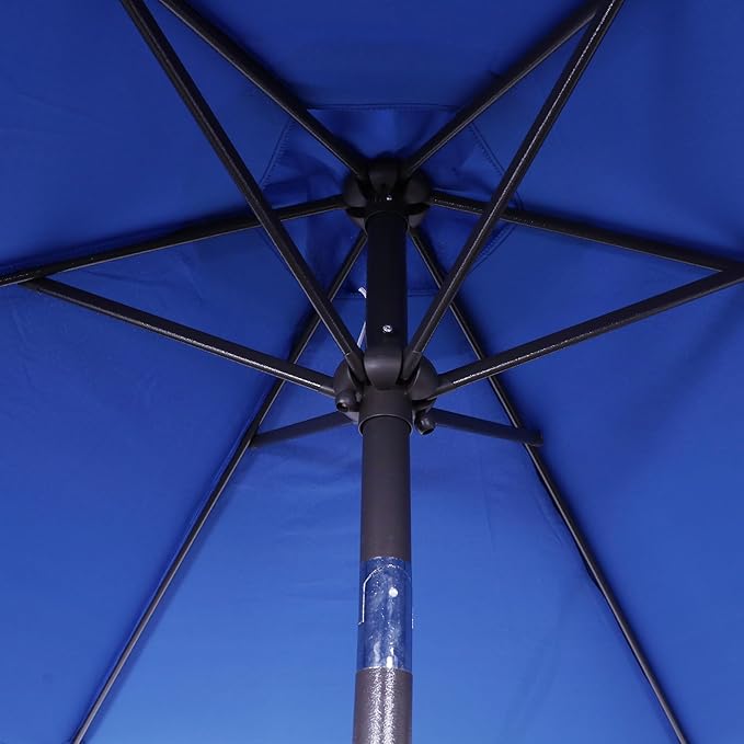 Blissun 7.5 ft Patio Umbrella, Yard Umbrella, Outdoor Market Umbrella with Push Button Tilt Crank, Royal Blue - Image 3