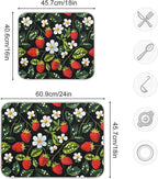 Strawberries White Flowers Dish Drying Mat - Image 3