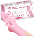 Disposable Nitrile Dishwashing Gloves, Extended 12 Inches Cuff, Cherry Blossom by SwiftGrip