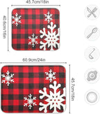 Christmas Red Plaid Snow Snowflake Dish Drying Mat 16x18 inch Red Black Lattice - Image 3