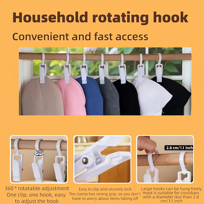 10-Pack Heavy Duty Swivel Clothes Pins - Image 3