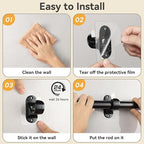 ANDGOO 6 Pack No Drill Curtain Rod Brackets, Renter Friendly Self Adhesive - Image 5