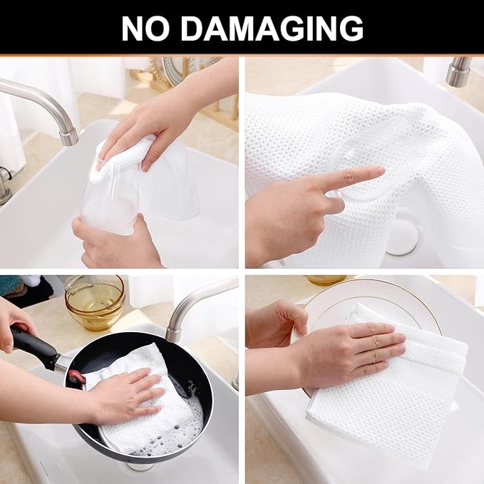 Homaxy 100% Cotton Dish Cloths, 8 Pack - Image 4