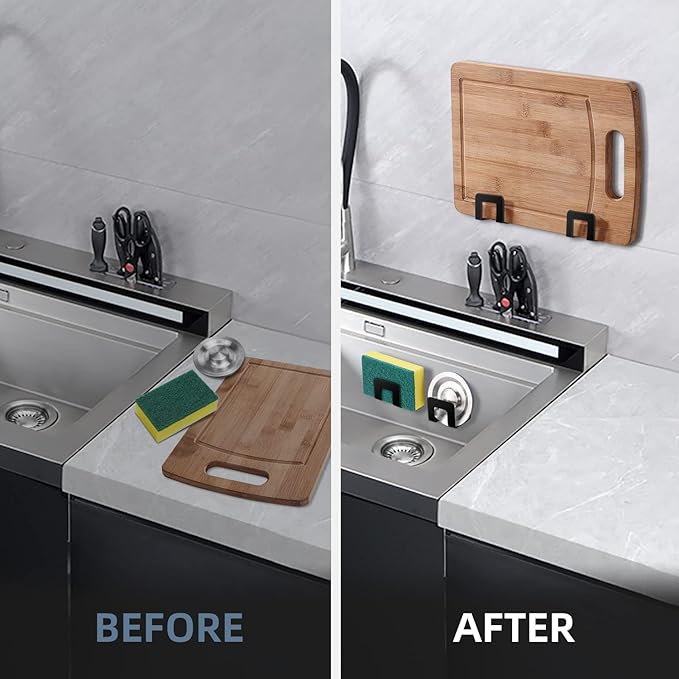 2Pcs Sponge Holder for Kitchen Sink, Premium SUS304 Stainless Steel Waterproof - Image 2