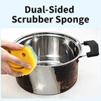 SmilePowo 9 Pack Scrub Sponge, Dual-Sided Temperature Controlled Kitchen Sponge - Image 3