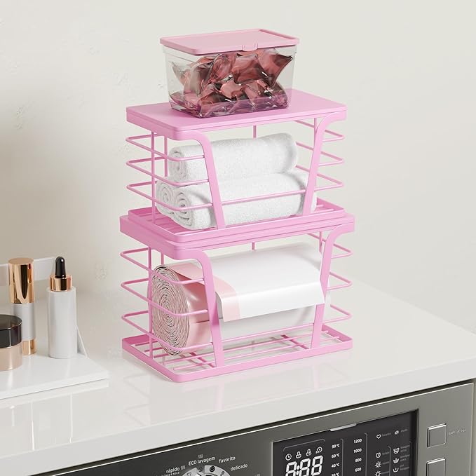 2 Pack Pink Trash Bag Holder - Image 3