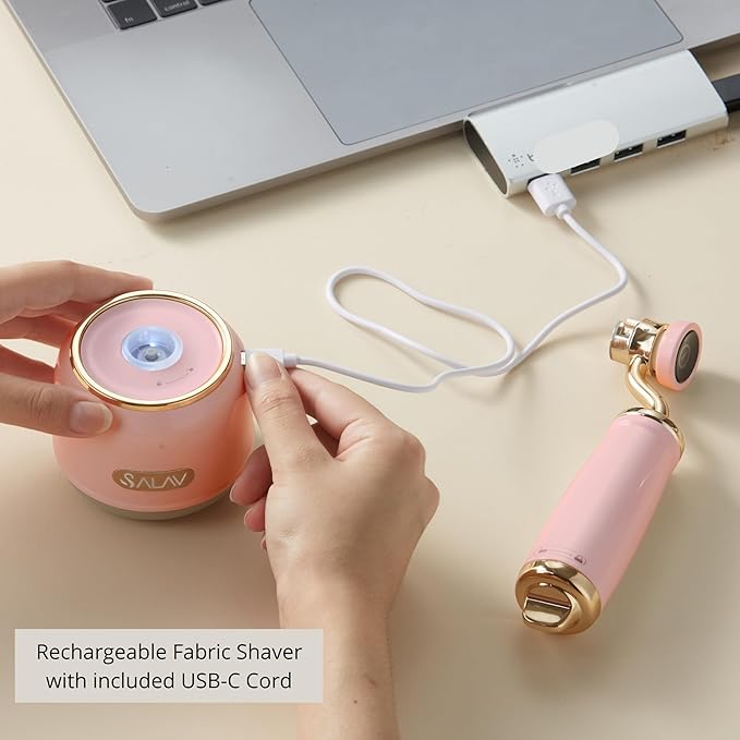 SALAV® Retro Edition 2-in-1 Rechargeable Fabric Shaver and Lint Roller - Image 4