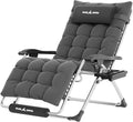 UDPATIO Oversized Zero Gravity Chair 29In XL Patio Reclining Chair with Cushion, Outdoor Folding Recliner with Pillows|Cup Holder|Foot Rest|Padded Headrest, Burgundy, Support 500LB by UDPATIO