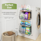 Magnetic Shelf for Fridge with Wood Lid, 2 Tier Fruit Baskets Wall Mounted - Image 7