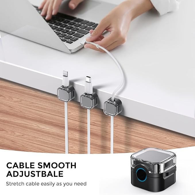 AhaStyle Magnetic Cable Organizer 6 Pack Cord Cable Holders Clips Strong - Image 3