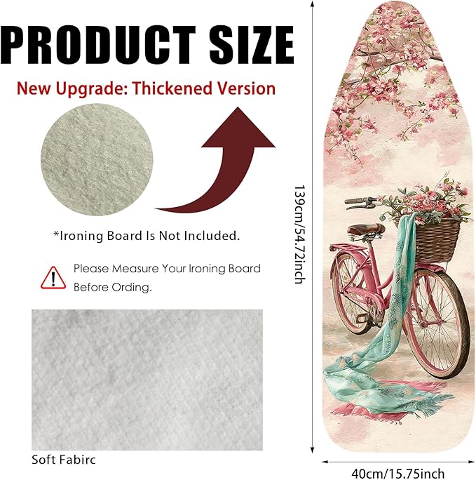 Nuxovilar Ironing Board Cover Needle Cotton 15x54 Inches | Ironing Board Cover - Image 3