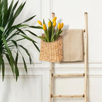 Woven Hanging Water Hyacinth Baskets, Hanging Wall Wicker Basket, Handmade - Image 7