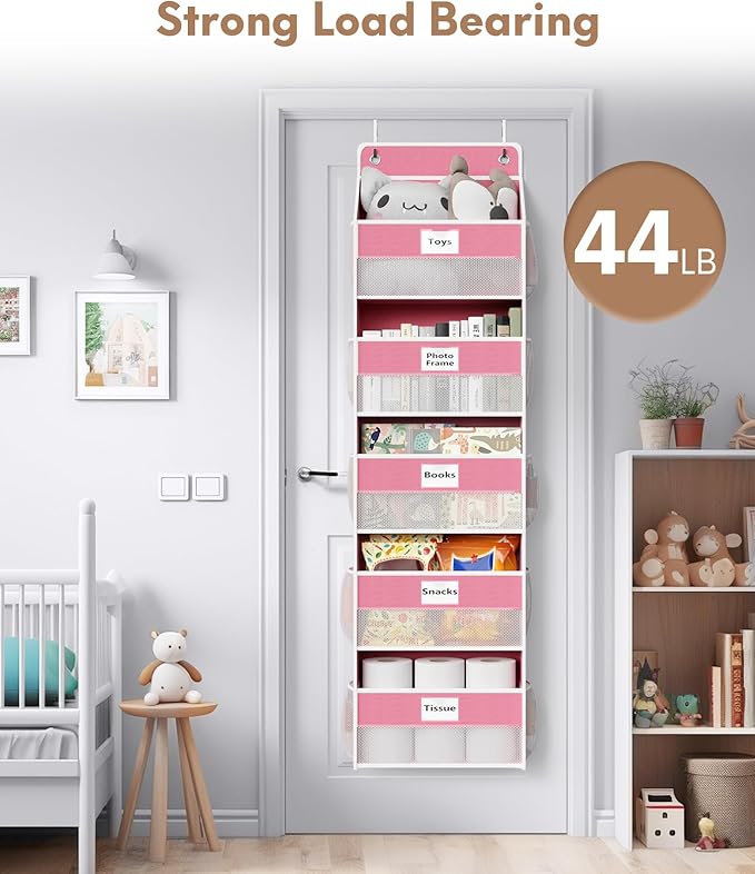 Over The Door Organizer Hanging, 2 Pack 5 Shelf Behind The Doors Storage - Image 5