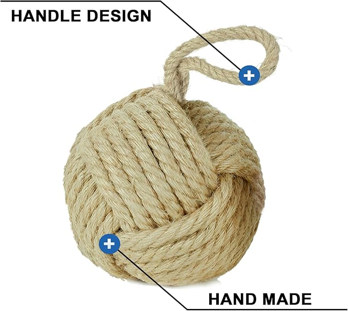 Marwood Rope Knot Door Stops Decorative Nautical Ball Door Stopper Handmade - Image 7