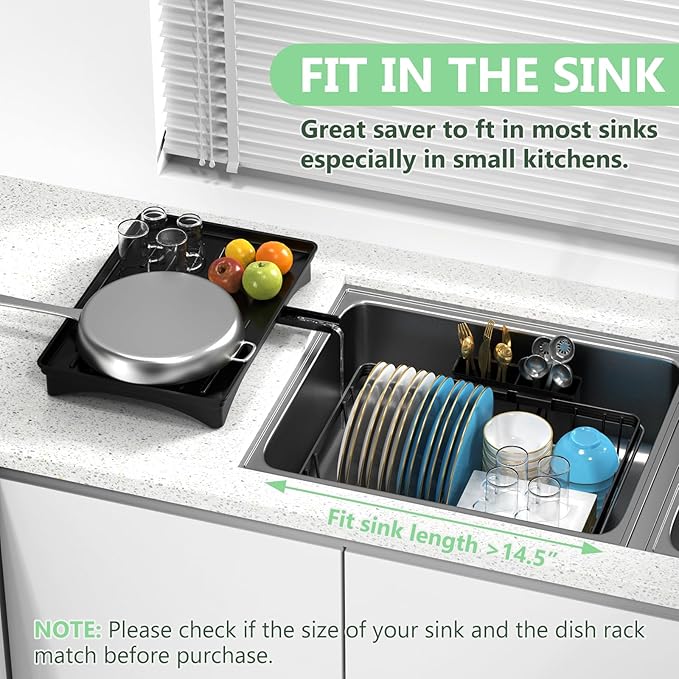 LEMIKKLE Roll Up Dish Drying Rack, Over The Sink Dish Drainer Rack, Foldable - Image 4