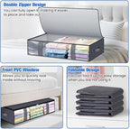 Under Bed Storage Containers, 2 Pack Blanket Storage Bags, Collapsible Storage - Image 4