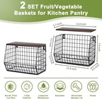 2 Tier Fruit Bowl Fruit Basket for Kitchen Counter Stackable Wall Mounted - Image 8