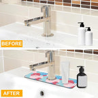 2 Pack Abstract Flowers Sink Splash Guard Faucet Mat Vintage Floral Super - Image 6