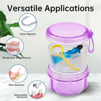 Leakproof Denture Case Purple Denture Soaking Cup - Image 4