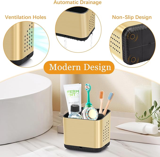 Toothbrush Holders for Bathrooms, Tooth Brush Holder for Bathroom Countertop - Image 4