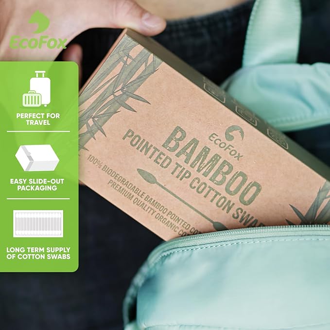 Precision Tip Bamboo Cotton Swabs 500 Count | Eco-Friendly & Pure Cotton Buds | - Image 4