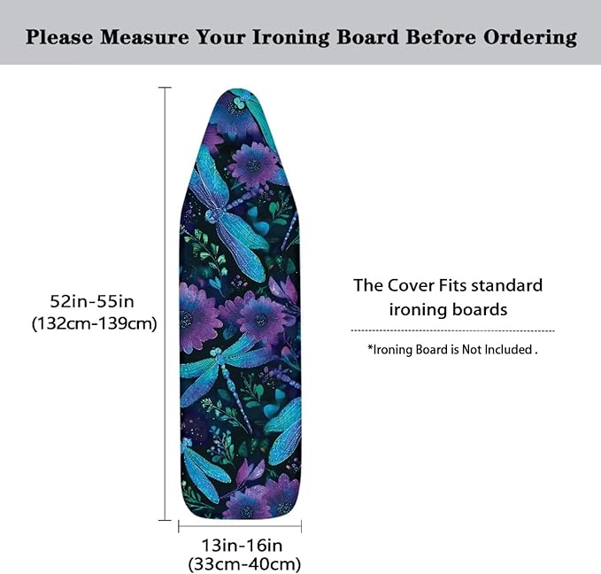 Blue Dragonfly Ironing Board Cover Fits Standard Size Elasticized Edges Home - Image 5