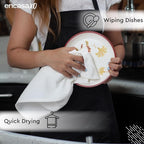 Encasa XO Kitchen Dish Towels Set | White | Waffle Weave and Flat Hand Tea - Image 5